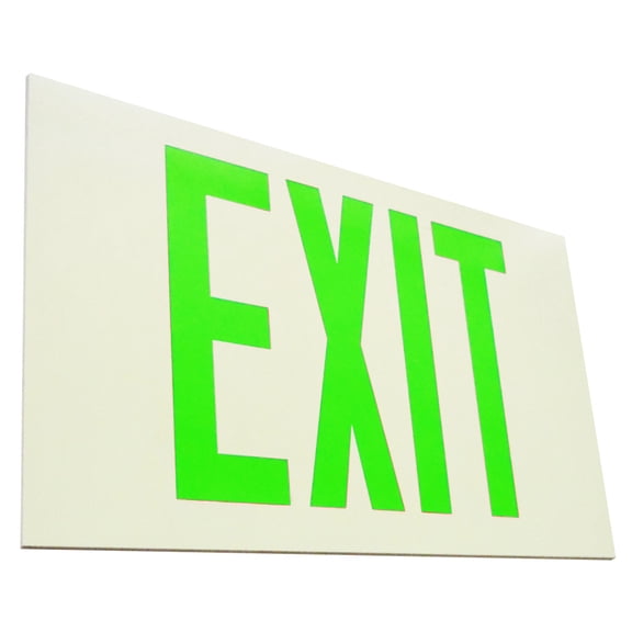 Elco EE80S 13" Wide Self-Illuminating Exit Sign - Green