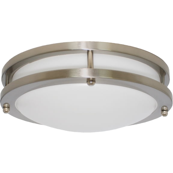 Elco Eld14ct5 Darby 14" Wide Led Flush Mount Drum Ceiling Fixture - Nickel