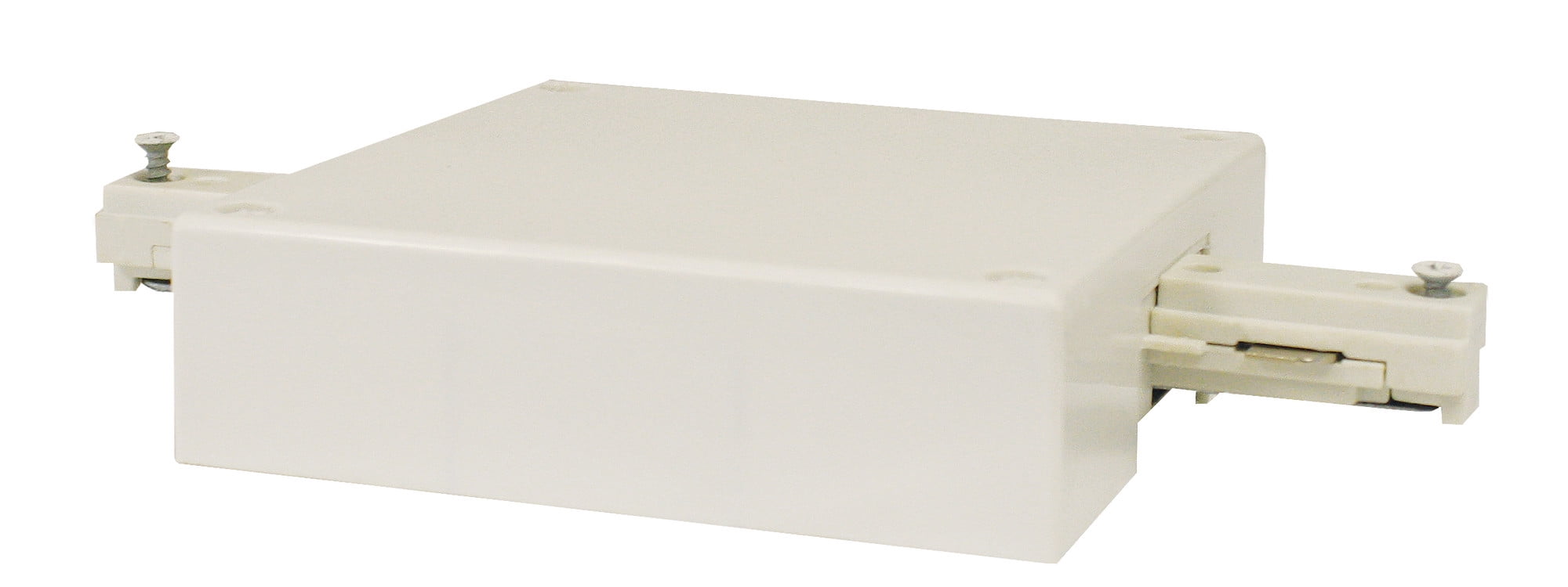 White In-Line T-Bar Ceiling Feed Track Accessory