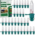 thumbnail image 1 of Elcoho 100 Pieces 2.5V Clear Mini Christmas Replacement Bulbs, 170 mA, 0.42 Watt Bulbs with Pinched Green Base for Christmas Trees and Incandescent String Lights Set Supply, 1 of 6