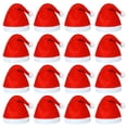 thumbnail image 1 of Elcoho 20 Pack Santa Red Hat Short Plush with White Cuffs Non-Woven Fabric Christmas Hat Santa Hat for Adults, 1 of 7