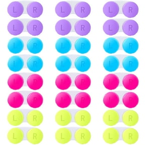 Elcoho 24 Pack Contact Lens Cases Contact Lens Holder Box Left/Right Eyes Contact Lens Container, 4 Colors