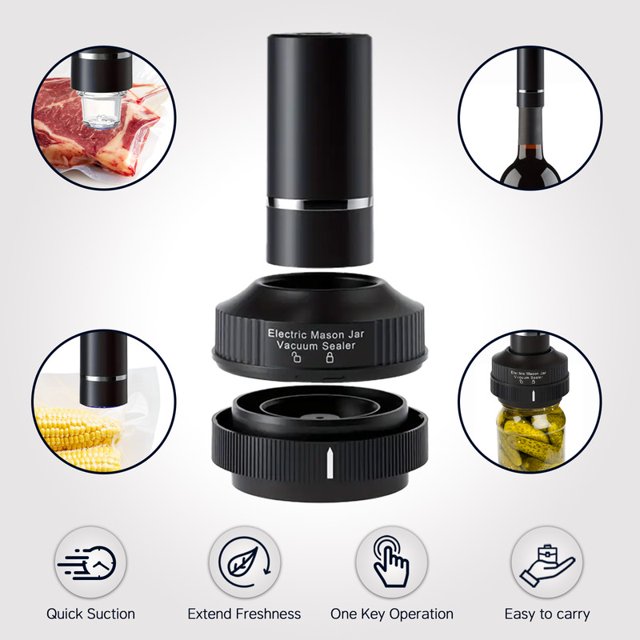 Elctrtici Electric Mason Jar Sealing Machine, Vacuum Sealing Kit for