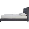 thumbnail image 1 of Elda Mid Century Modern Gray Velvet Upholstered Queen Platform Bed, 1 of 7