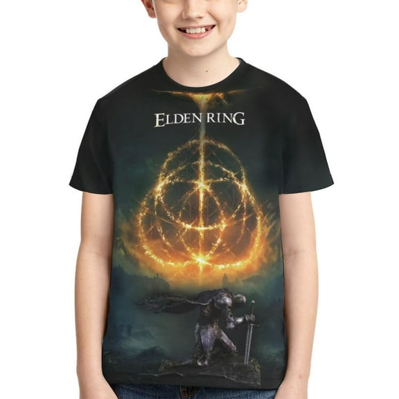 Elden Ring Boys Girls T Shirts Cartoon Teens Shirts 3D Graphic Funny Print Shirts for Youth Shirts