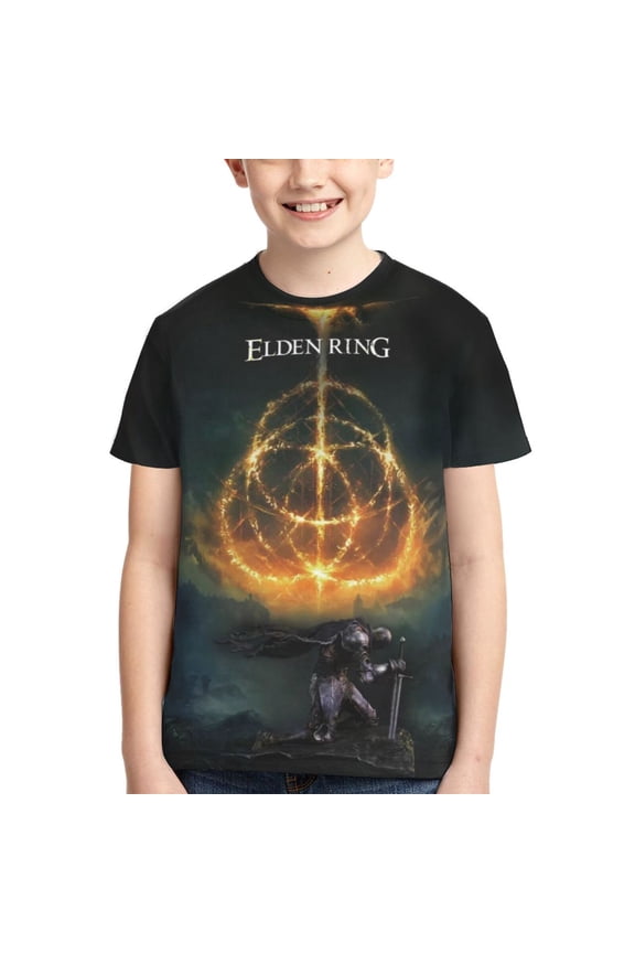Elden Ring Boys Girls T Shirts Cartoon Teens Shirts 3D Graphic Funny Print Shirts for Youth Shirts