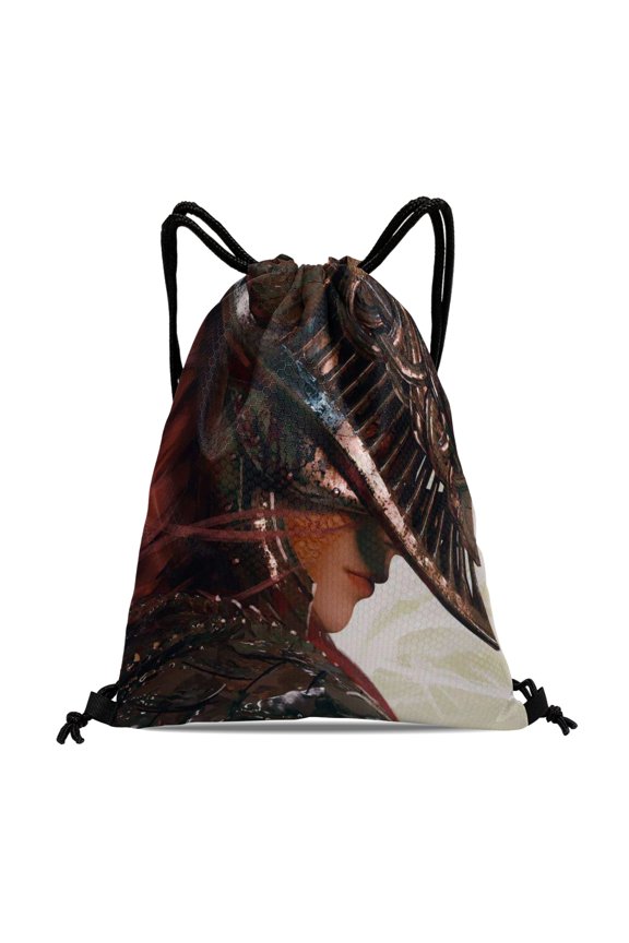 Elden Ring Gym Hiking Drawstring Bag:Waterproof, suitable for swimming, travel, beach, and shopping, with dimensions of 15.7*17.7 inches.