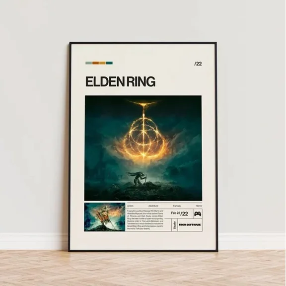 Elden Ring Poster Video Game Poster Minimalist Game Print Gaming Room Poster Home Decor Office Wall Art
