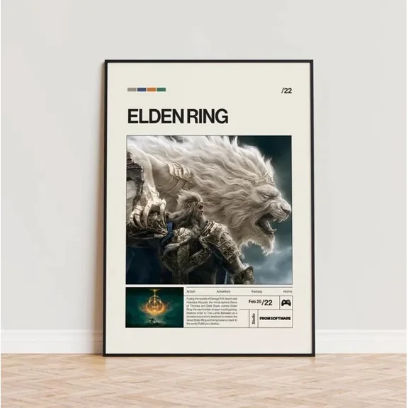 Elden Ring Poster Video Game Poster Minimalist Game Print Gaming Room Poster Home Decor Office Wall Art