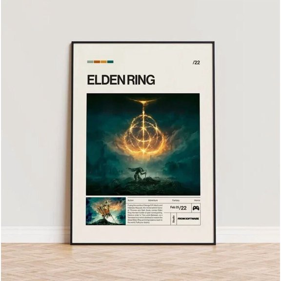Elden Ring Poster Video Game Poster Minimalist Game Print Gaming Room Poster Home Decor Paper Poster Print Only