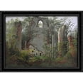 thumbnail image 1 of Eldena 38x28 Large Black Ornate Wood Framed Canvas Art by Caspar David Friedrich, 1 of 2
