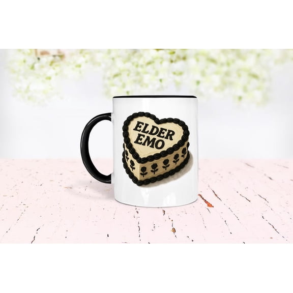 Elder Emo C1Ake Mug, Elder Millennial Birthday Gift, 90's c1hild Gift, 80's c1hild Gift, Mpace Era, 2000's NostaL1Gia Sticker, Alt Emo Scene