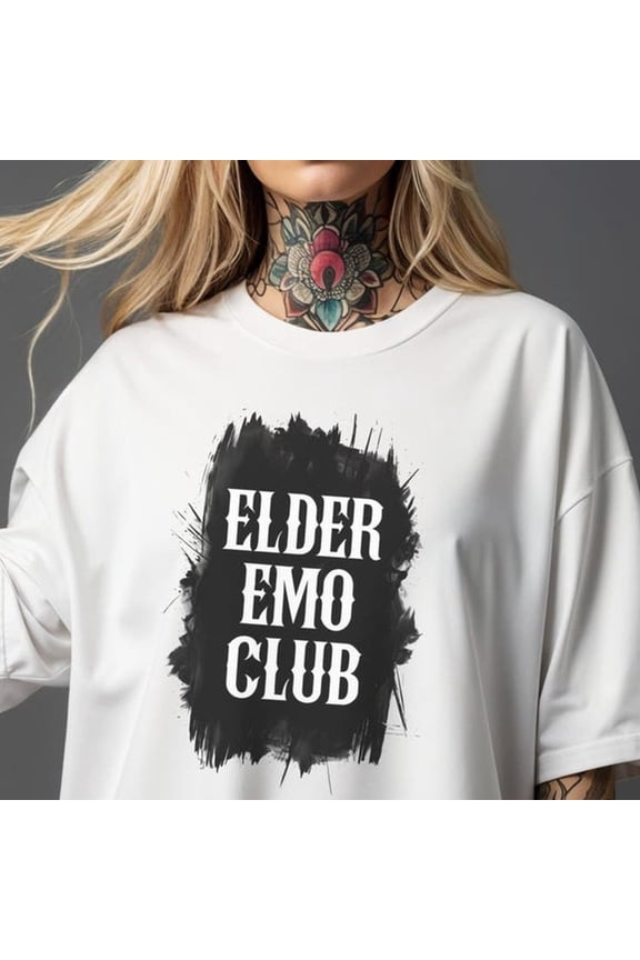 Elder Emo Club Blotch T-shirt Unisex Short Sleeve Tee Comfort Colors 1717 Alt Clothing Goth Emo Funny Music Punk Rock Shirt
