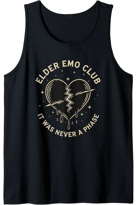 Elder Emo Club Broken Heart Never A Phase Tank Top Size S-3XL