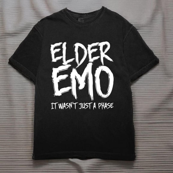 Elder Emo It Wasn't Just A Phase PNG, Funny Emo Nostalgia Shirt, Alternative Scene Tee, Retro Music T-shirt, Emo Quote, Grunge Gift
