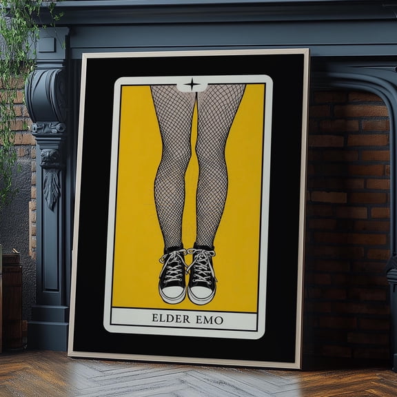 Elder Emo Print Tarot Style Art Funny Emo Gift Emo Wall Art