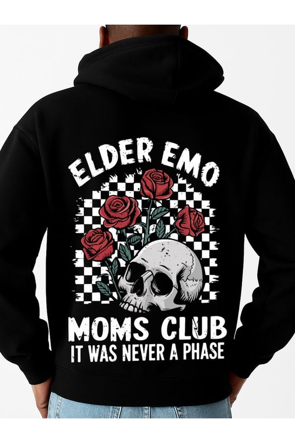 Elder Emo Skull graphic hoodies funny humor for men sweater hoodie black Spring Summer Outdoor & Home Wear autumn y2k vintage Trendy Unisex Shirt Crewneck tshirts