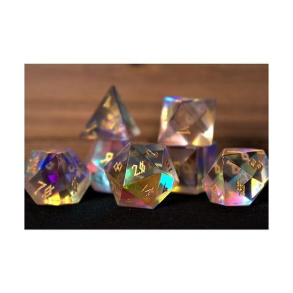 Misty Mountain Gaming Poly Set - Elder Runes Prism Glass (7) New
