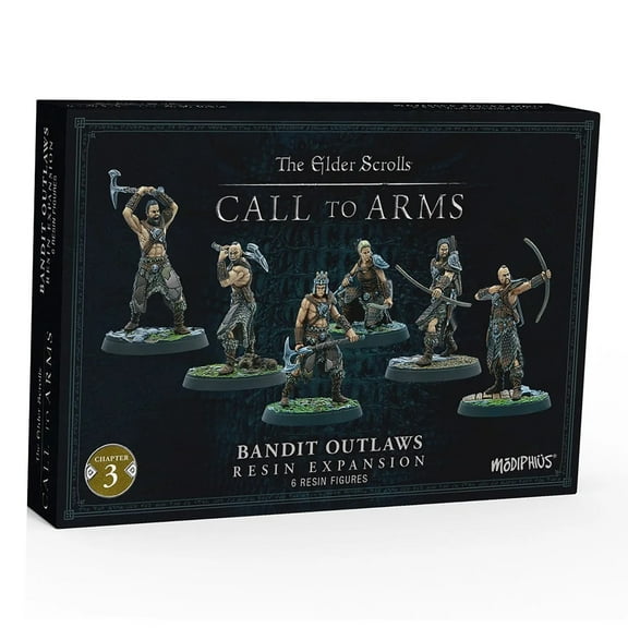 The Elder Scrolls: Call To Arms - Bandit Outlaws Expansion - 6 Unpainted Resin Figures, Chapter 3, RPG, Includes Scenic Bases, 32MM Scale High Quality Figures, Tabletop Roleplaying Game