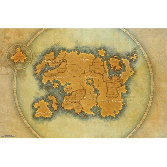 Elder Scrolls Online - Map Poster - 22 x 34 inches
