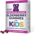 thumbnail image 1 of Elderberry Gummies for Kids - 3 in 1 Elderberry Vitamin C and Zinc - Vegan, Organic Immune Support Supplement for Kids - No Added Sugar -Dentist Friendly - Non GMO - Allergen free 60 Chewable Gummies, 1 of 8