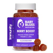 Baby Blues Elderberry Gummies for Women, Black Elderberry 150mg with Vitamin C and Zinc for Immune Support, 60 Count