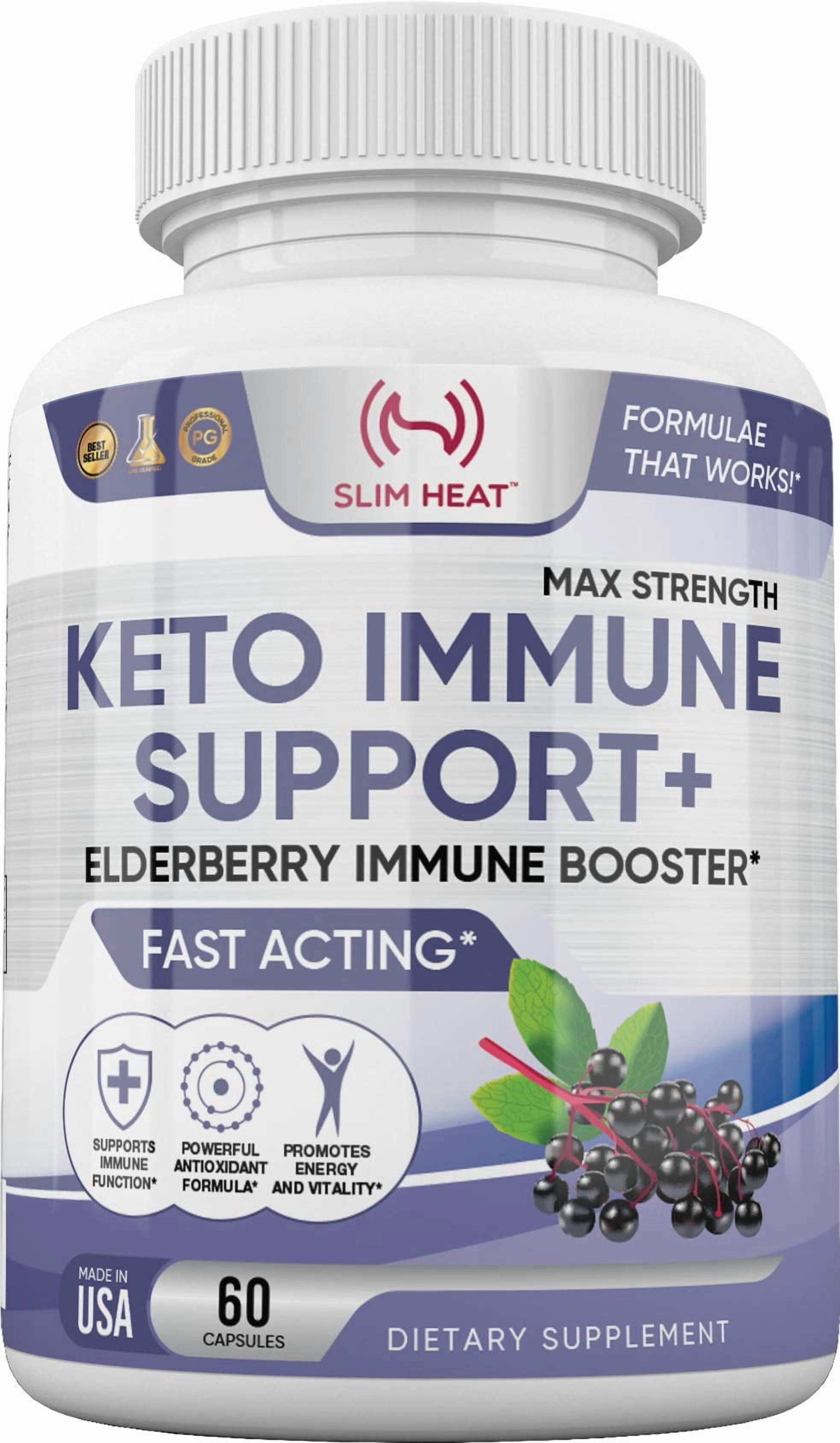 Elderberry Immune Support Supplement – Vitamin C, B6, E, Zinc, Garlic, Turmeric & Echinacea, 60 Capsules, 30-Day Daily Immune Defense for Adults