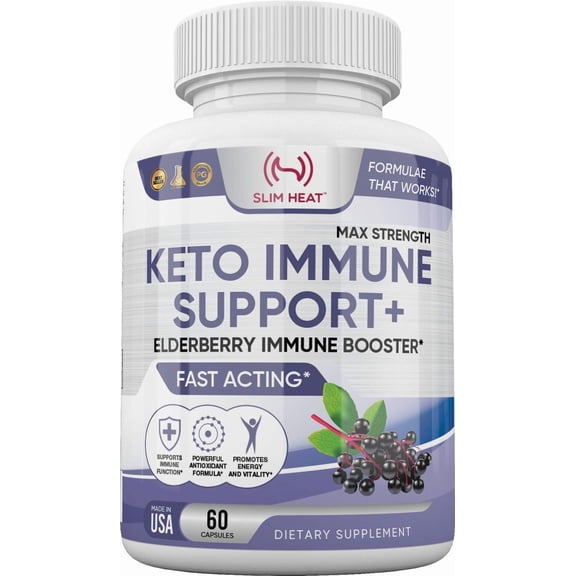 Elderberry Immune Support Supplement Vitamin C, B6, E, Zinc, Garlic, Turmeric & Echinacea, 60 Capsules, 30-Day Daily Immune Defense for Adults