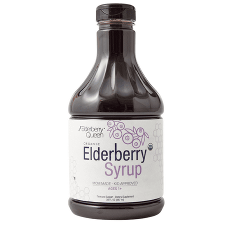 Elderberry Queen Certified Organic Elderberry Syrup Supplement for Immune Support, 30 fl oz