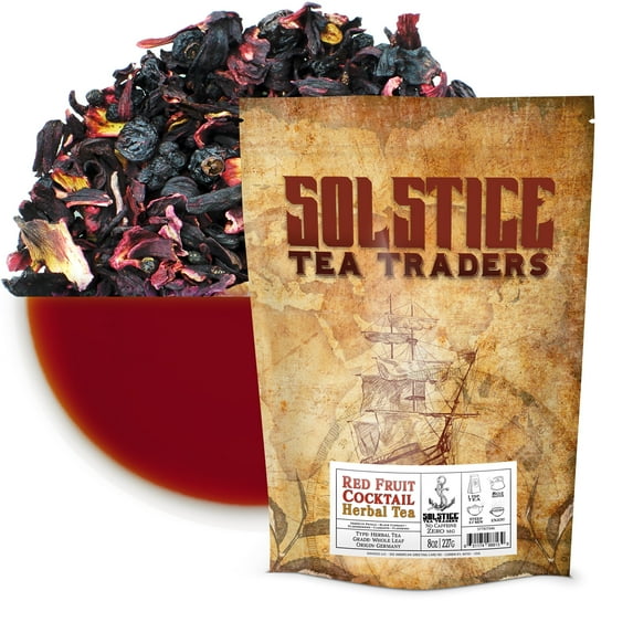 Elderberry Red Fruit Cocktail Herbal Tea (8-Ounce Bulk Bag); No Caffeine Flowery Herbal Tisane