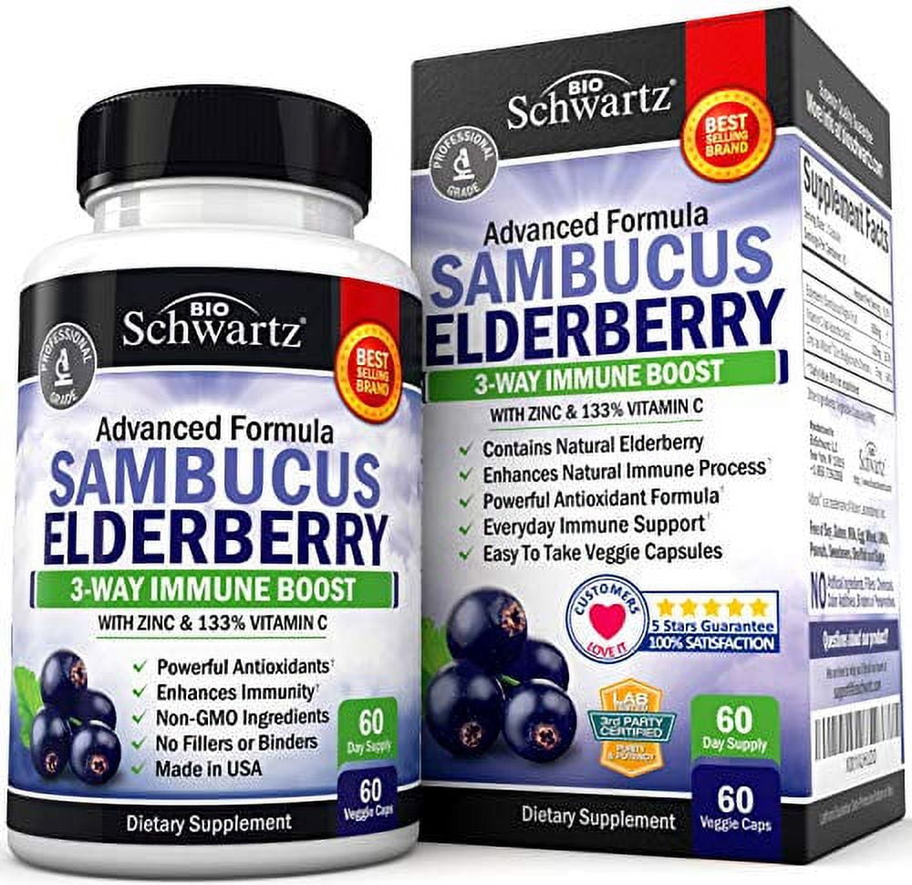 Elderberry with Zinc and Vitamin C Immune Support Vitamins for Women