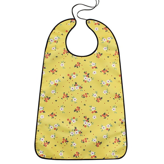 Elderly Adult Bibs for Eating Floral Washable Reusable Adult Clothing Protector with Crumb Catcher Type 4