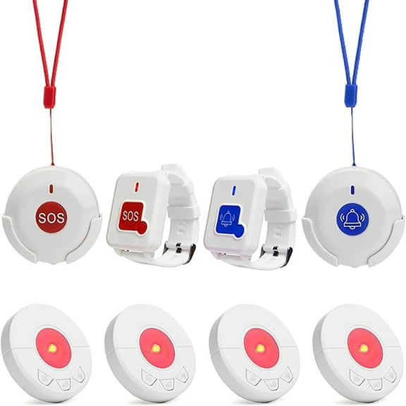 Elderly Care Call Button Wireless Nurse Call System for Seniors, 500ft Range, Waterproof Emergency Alert Pager for Home Use (Caregiver & Patient)