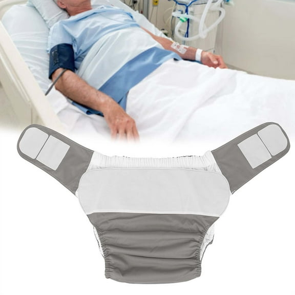 Elderly Diapers, Soft Breathable Diapers, Waterproof Reusable For Elderly Adult Gray  Size Suitable Waist: 19.7-49.9inch