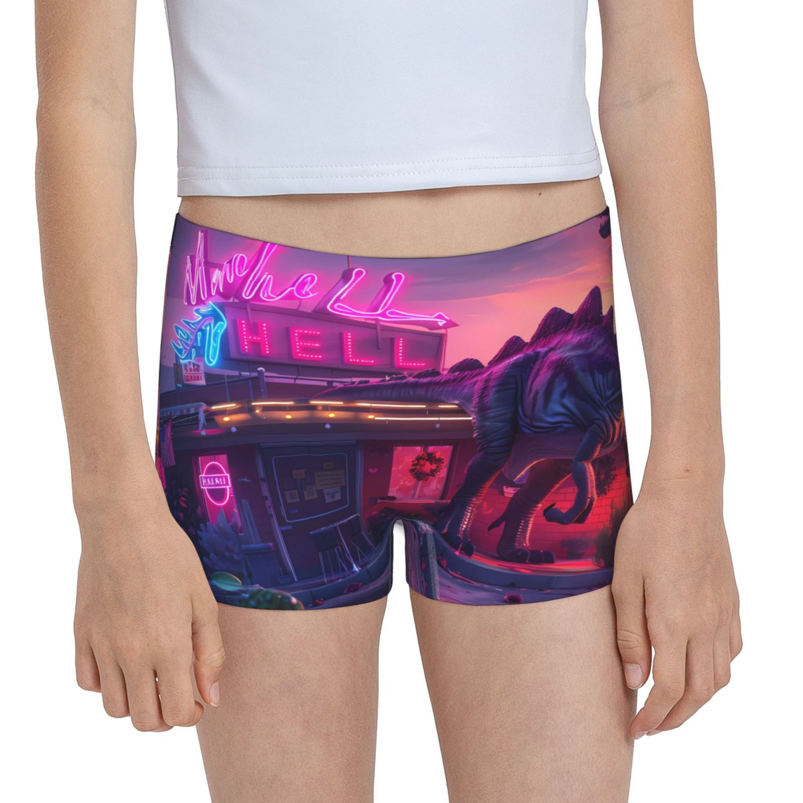 Easygdp Western Style Dinosaur Girls Hipster Cotton Underwear Little