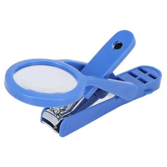 Elderly Nail Clipper with Magnifying Glass, Adjustable Stainless Steel Cutter - Blue