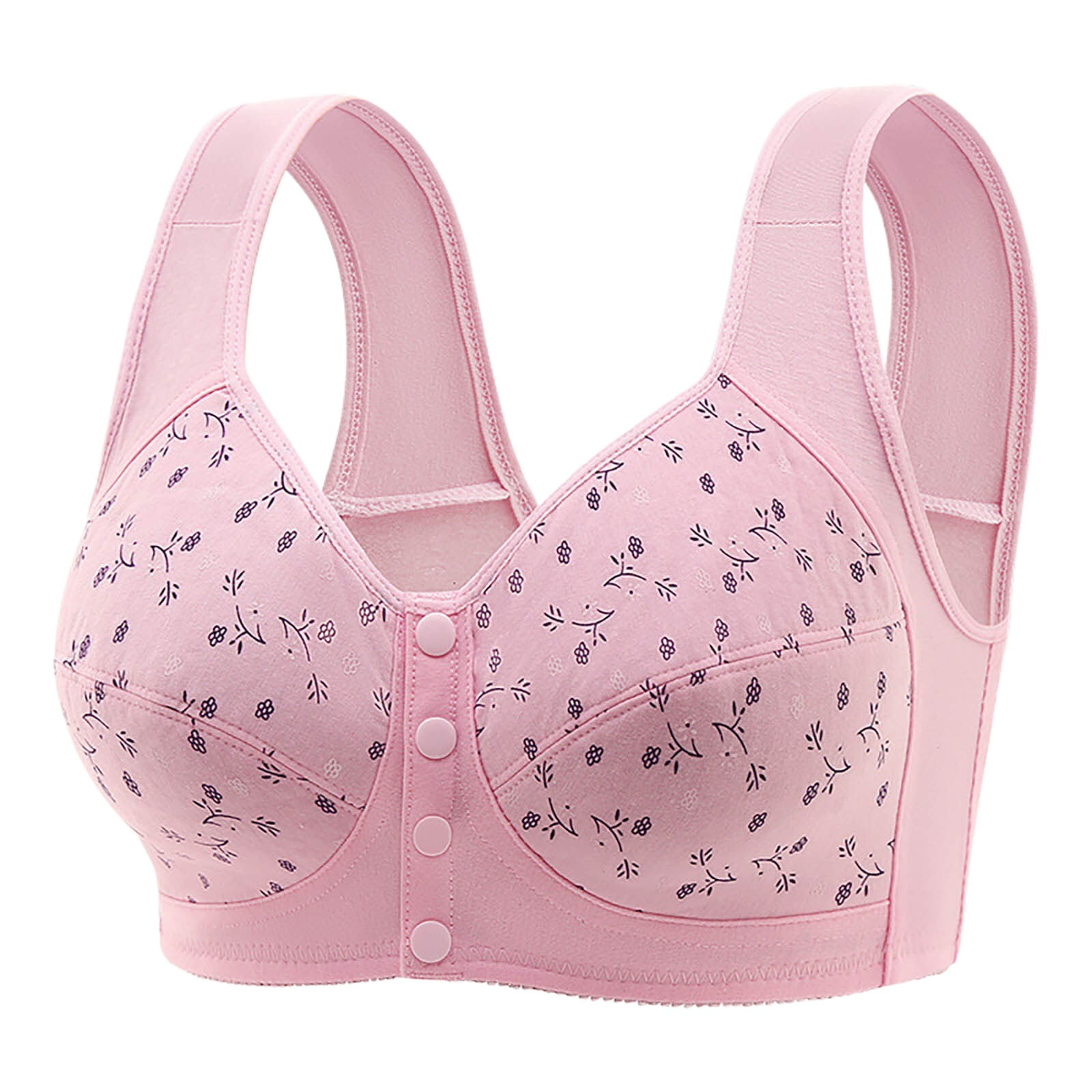 Elderly Old Lady Daisy Uplifting Front Fastening Bras Wirefree Front Open for Sagging Breasts No