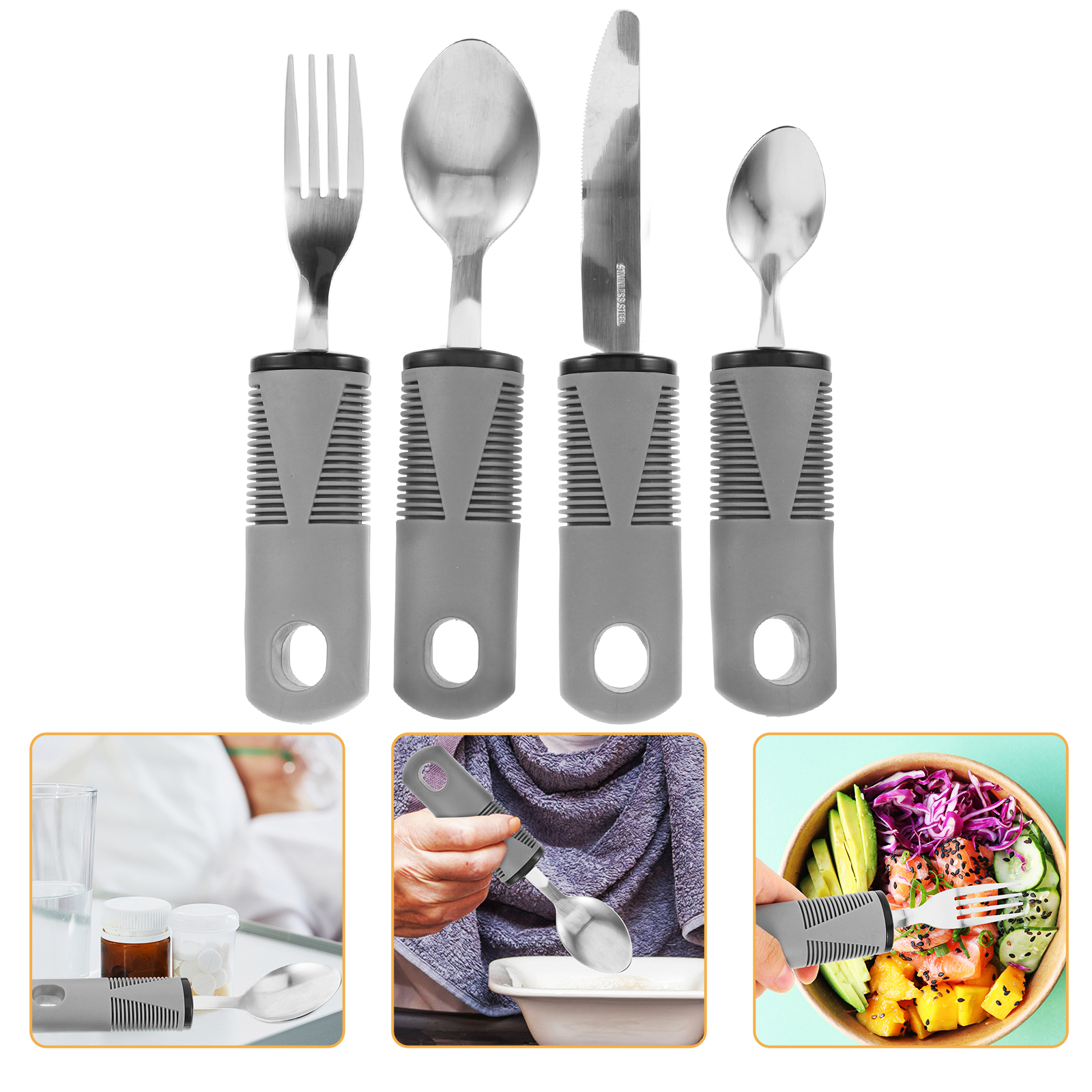 Elderly Tableware Parkinsons Utensil Built up Utensils Knife and Fork