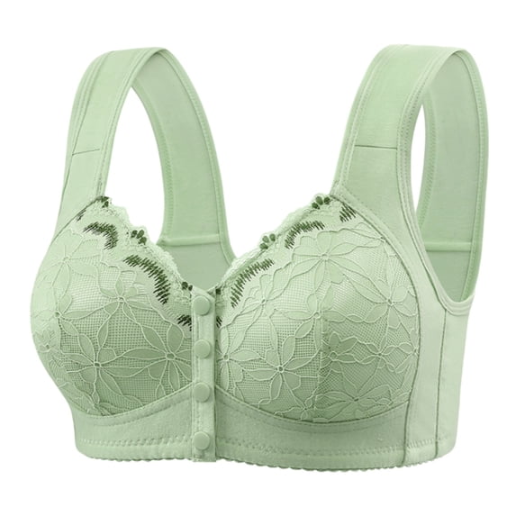 Elderly Women Front Closure Bra Plus Size Full Coverage Wireless Comfort Support Soft Seamless Thin Tank Top Undergarment