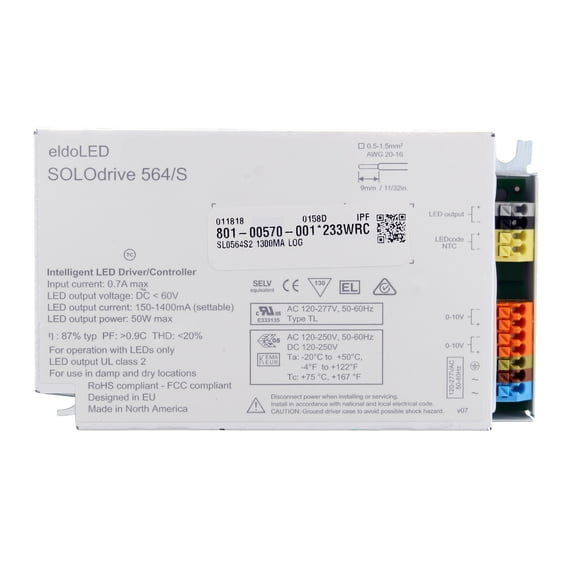EldoLED 564/S SOLOdrive Intelligent LED Driver, 60V, 150-1400mA, 50W, 120-250V