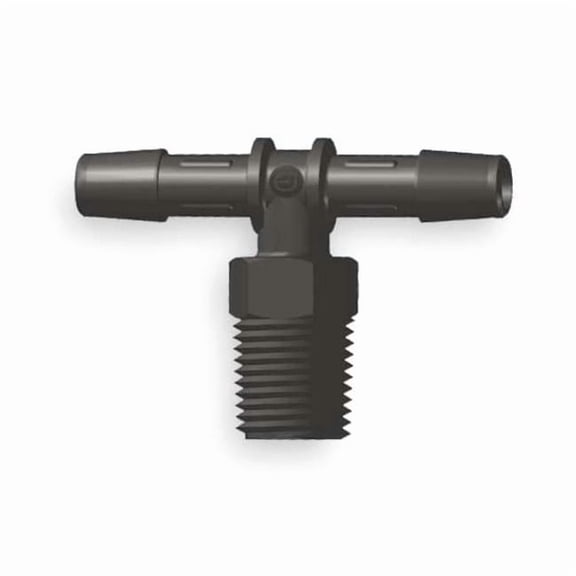 Eldon James Tee,Nylon,MNPT1/4",Barbed1/4",1/4",PK10 T4-4BN