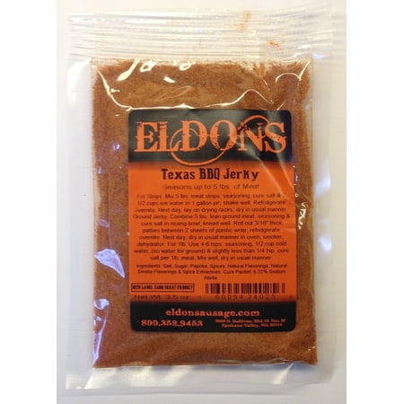 Eldon's Texas BBQ Jerky Seasoning with Cure Seasons 5 Pounds of Meat