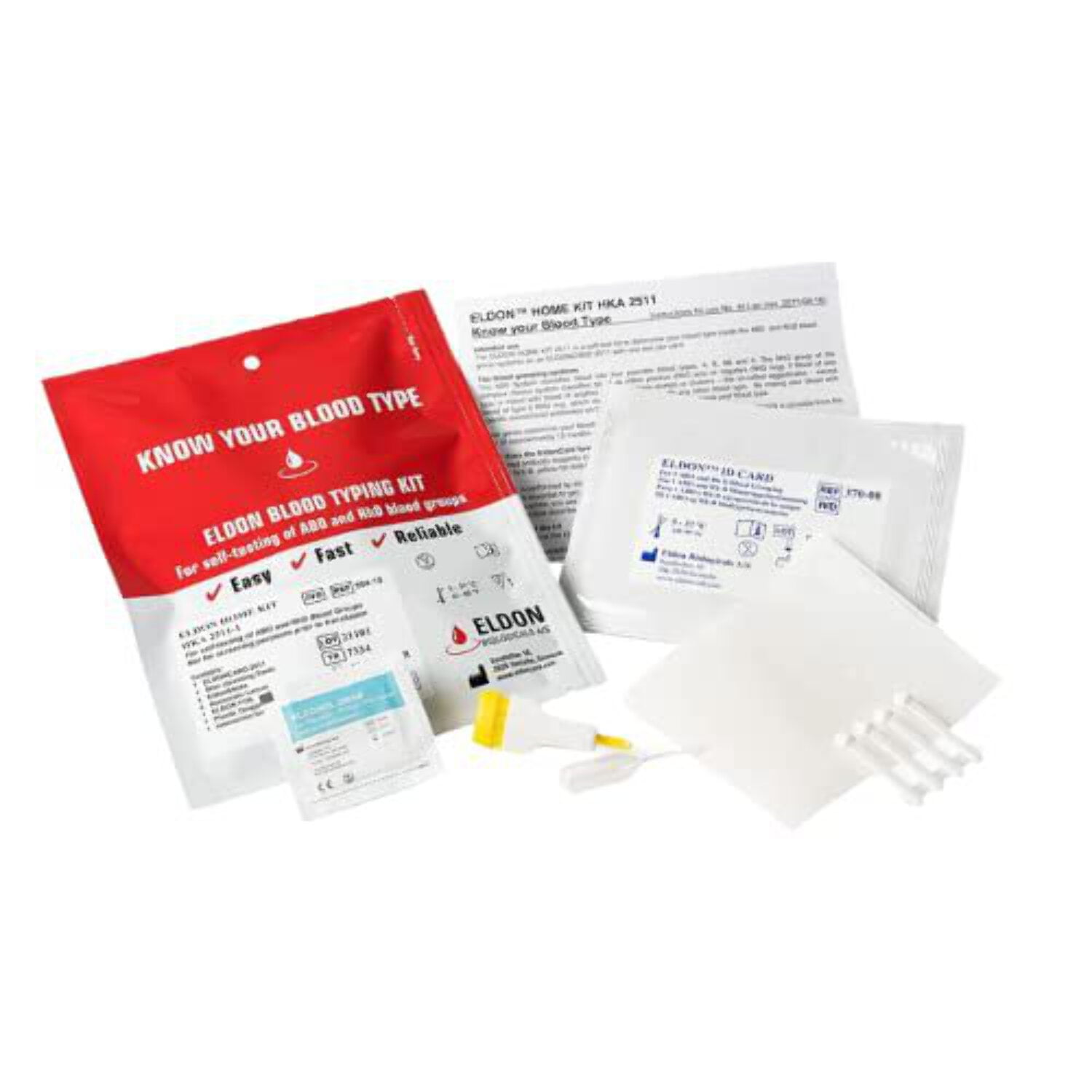 Eldoncard Self-Testing Blood Type Kit - Home Use Complete Kit With ...