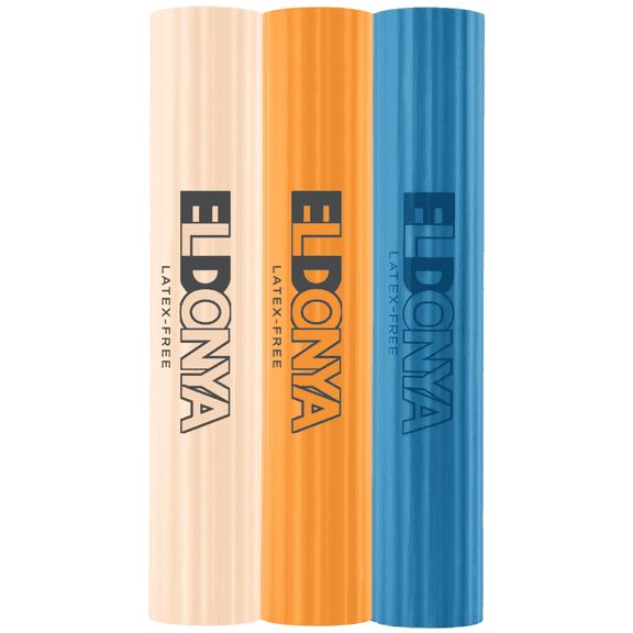 Eldonya Flex Therapy Bar (Beige+Orange+Blue / Light+Medium+Hard) – Resistance Bar for Physical Therapy, Tennis Elbow, Tendonitis Relief, Wrist and Forearm Rehab, Strengthen Grip