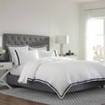 thumbnail image 1 of Martex 2000 Series Microbrushed Duvet Cover Set, Twin, White/Navy, 1 of 2