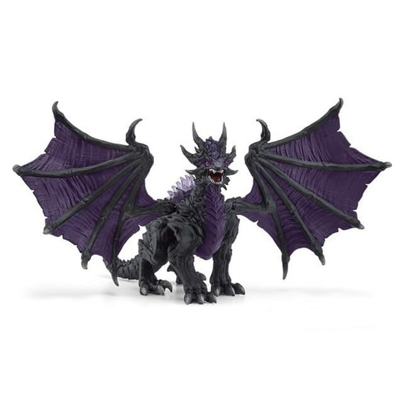 Eldrador Shadow Dragon Figurine, Black & Purple - Pack of 2