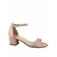 thumbnail image 1 of Eldred Women's Open Toe Ankle Strap Buckle Low Chunky Heels Causal Sandals Shoes (Pink, 6.5), 1 of 2