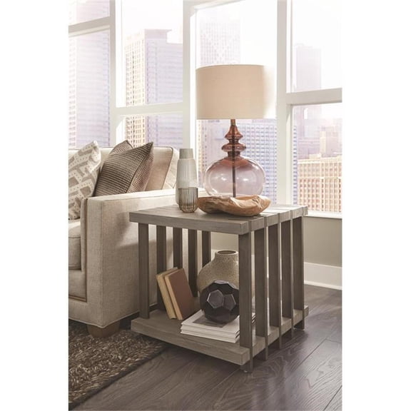 Magnussen Eldridge Rectangular End Table Weathered Gravel