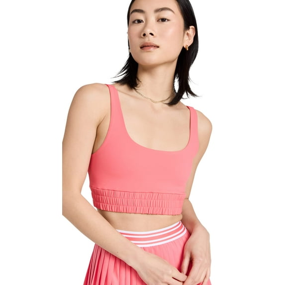 EleVen by Venus Williams Women's Let's Roll Sports Bra, Sun Kissed Coral, Pink, M