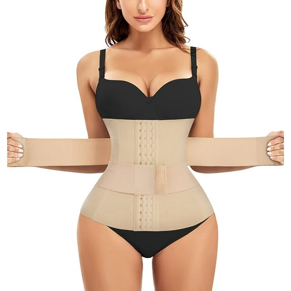 Eleady Waist Trainer for Women Body Shaper Tummy Control Shapewear Underbust Sport Girdle Corsets Cincher for Workout(Beige Large)